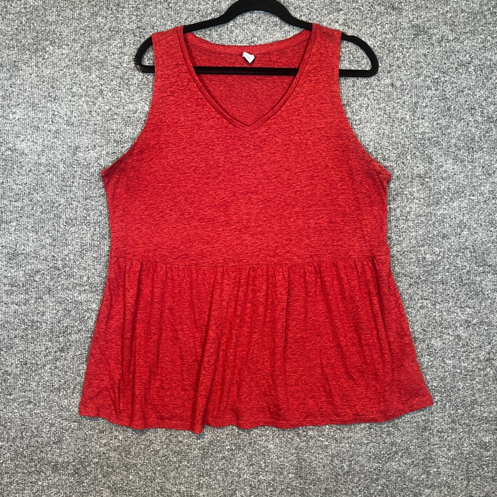 Old Navy Shirt Womens 1x Orange Tank Top Linen Blend Peplum Plus Size Boho